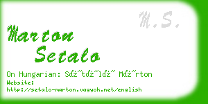 marton setalo business card